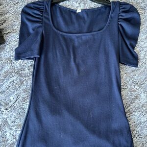 Navy Women's Blouse Cap Sleeve